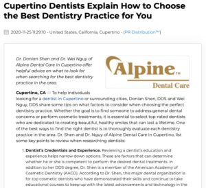 Cupertino Dentists Give Tips on Choosing the Best Dentistry Practice